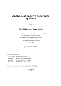 Analysis of positive descriptor systems - DepositOnce