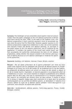 Civil Defence as a Harbinger of War in France and