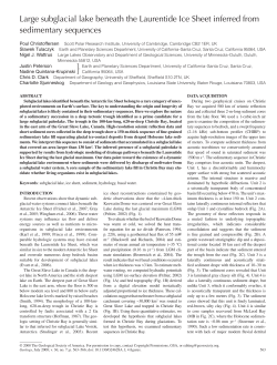 Large subglacial lake beneath the Laurentide Ice Sheet inferred
