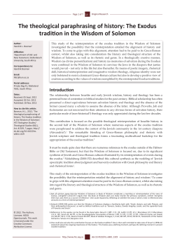 The theological paraphrasing of history: The Exodus tradition in the