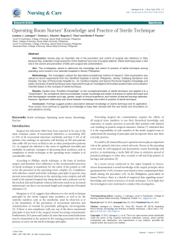 Operating Room Nurses` Knowledge and Practice of Sterile Technique