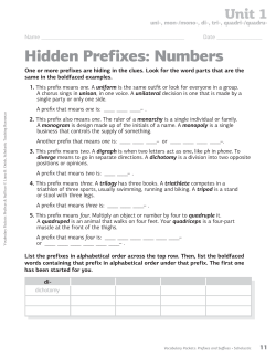 Hidden Prefixes: Numbers