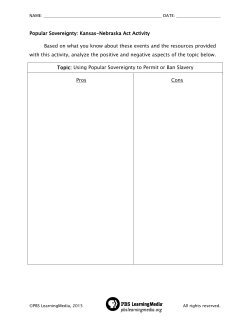 Popular Sovereignty: Kansas-Nebraska Act Activity