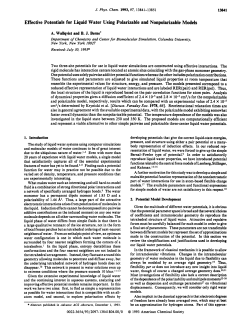 Effective Potentials for Liquid Water Using Polarizable and