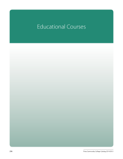 2014-15 College Catalog: Educational Courses