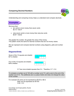 Comparing Decimal Numbers