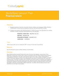 StudySync Lesson Plan Frankenstein