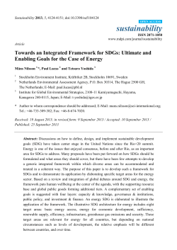 Towards an Integrated Framework for SDGs: Ultimate
