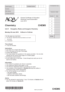 A-level Chemistry Question Paper Unit 05