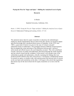 Paying the Price for `Sugar and Spice`