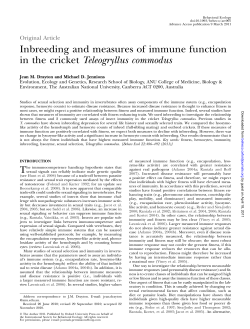 Inbreeding and measures of immune function in the