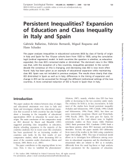 Persistent Inequalities? Expansion of Education and Class