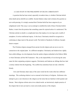 A Case Study of the Philosophy of Death: Christianity