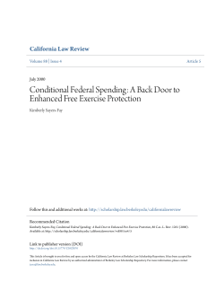 Conditional Federal Spending - Berkeley Law Scholarship Repository