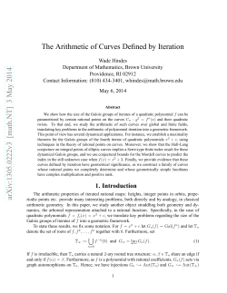 The Arithmetic of Curves Defined by Iteration