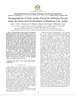 Biodegradation of Gum Arabic Stored for Different Periods