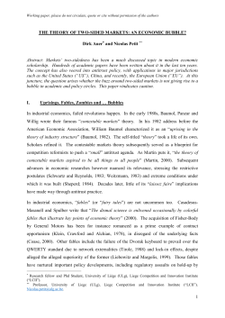 Nicolas Petit: The Theory of Two-Sided Markets