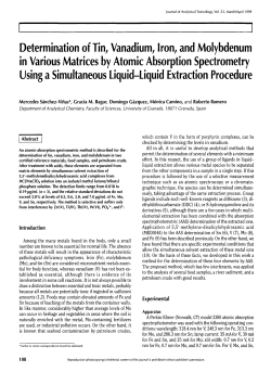 Determination of Tin, Vanadium, Iron, and Molybdenum in Various