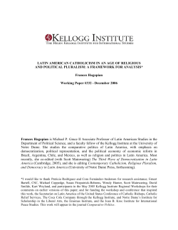 LATIN AMERICAN CATHOLICISM IN AN AGE OF RELIGIOUS AND