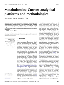 Current analytical platforms and methodologies