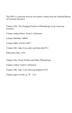 Social Welfare and Public Philanthropy