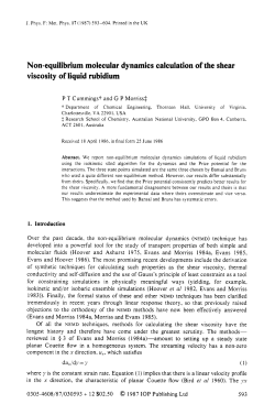 Non-equilibrium molecular dynamics calculation of the shear