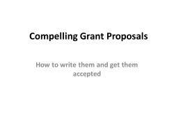 Malhotra, Writing a Compelling Grant