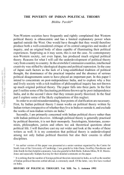 THE POVERTY OF INDIAN POLITICAL THEORY - SAS