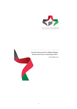 Executive Framework for a Political Solution Based on