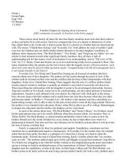 Group 1 Group Paper Engl 1302 Dr. Brenner 1/1/2010 Families