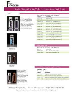 RAM&trade; Large Opening Vials, 12x32mm, 9mm Neck