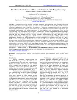The Influence of Growth Hormones and Cocos nucifera Water on the