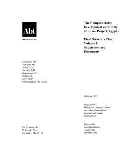 The Comprehensive Development of the City of Luxor Project, Egypt