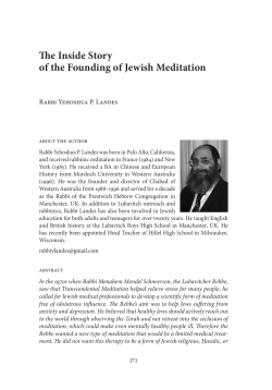 The Inside Story of the Founding of Jewish Meditation