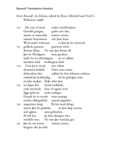 Beowulf Translations Handout
