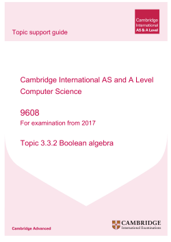 Topic 3.3.2 Boolean algebra