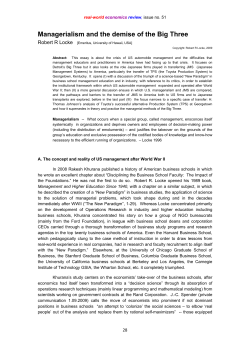 Managerialism and the Demise of the Big Three