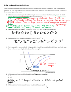 CHEM 1A: Exam 2 Practice Problems