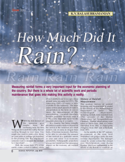 8 Cover Story CoverStory K.V. BALASUBRAMANIAN Measuring