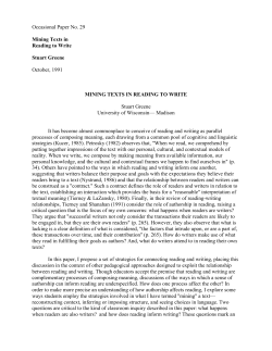 "OP 29. Mining Texts in Reading to Write"