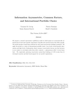 Information Asymmetries, Common Factors, and International