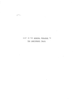 Diet in the General Prologue to The Canterbury Tales