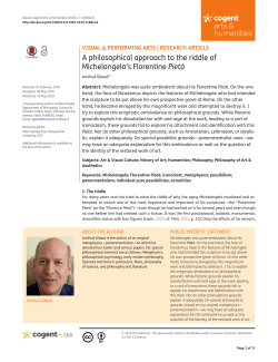 A philosophical approach to the riddle of Michelangelo`s Florentine