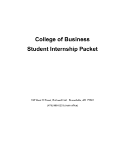 College of Business Student Internship Packet