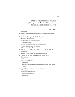 Legal Responses to Nuclear Threats from Terrorism, Proliferation, and