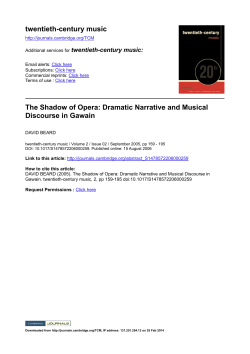 The Shadow of Opera: Dramatic Narrative and Musical