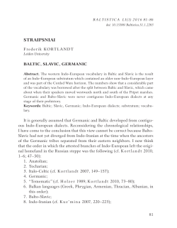 straipsniai - Baltistica