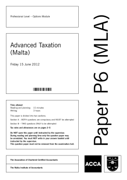 Advanced Taxation (Malta)