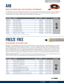 Freeze Free Heating Cables Catalog Pages