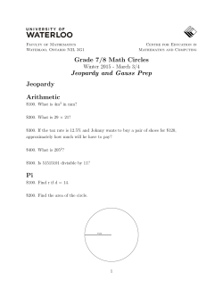 Grade 7/8 Math Circles